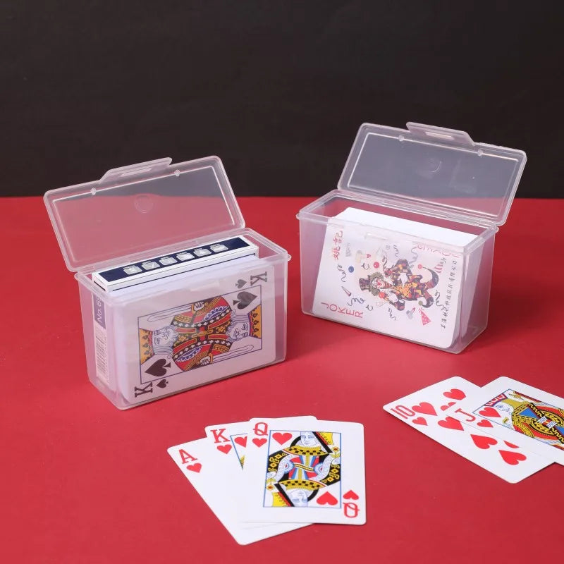 Transparent Plastic Playing Card Storage Box - Compact, Durable, Stackable