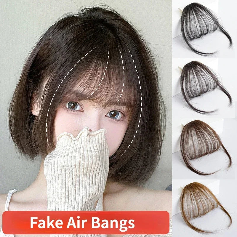 Synthetic Hair Clip-In Bangs Extension for Women Girls - Natural Fake Fringe