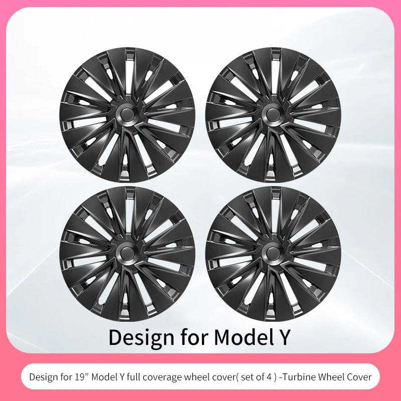 4PCS Tesla Model Y Wheel Cover Hubcaps 19 Inch Turbine Rim Covers Performance Wheels