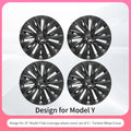 4PCS Tesla Model Y Wheel Cover Hubcaps 19 Inch Turbine Rim Covers Performance Wheels