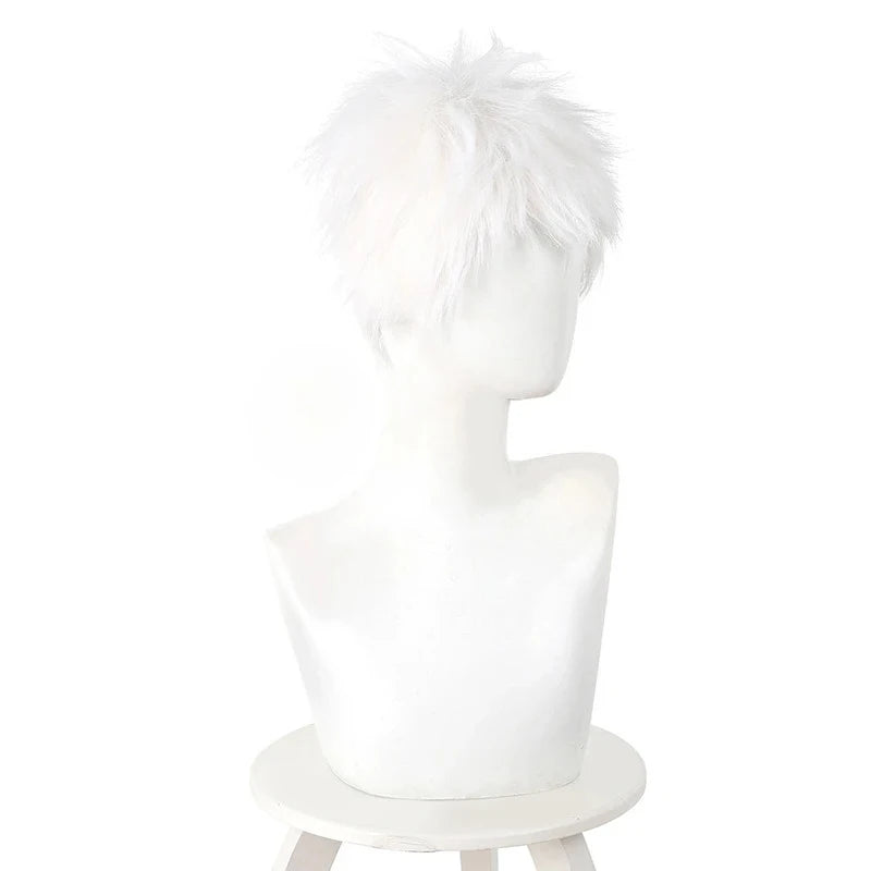 Anime Cosplay Wig - White Short Hair for Role Play & Halloween Costume
