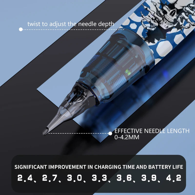 Wireless Tattoo Machine Kit with 1500mAh Power Supply, Needles & Ink - Complete Tattoo Kit for Beginners & Professionals