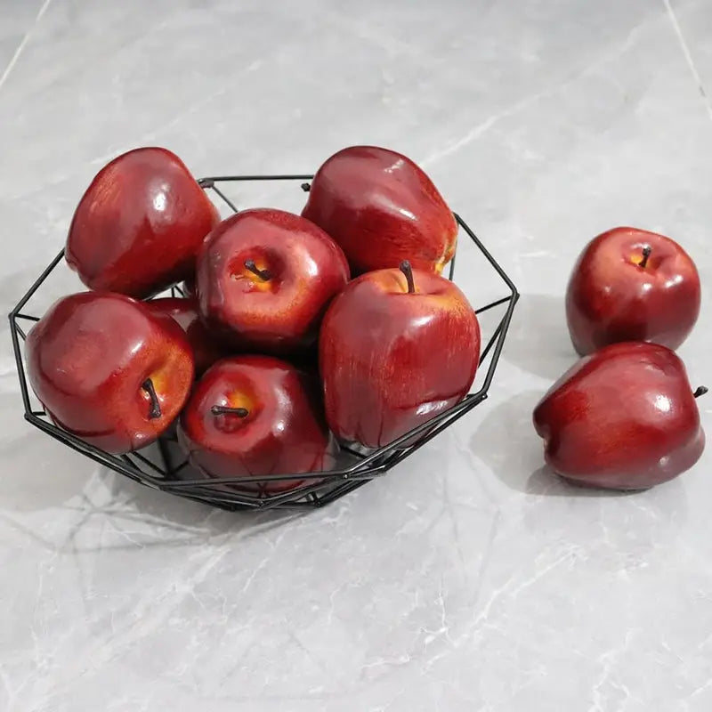 Artificial Apples 6PCS Realistic Faux Fruit for Home Decor Wedding Party Photography