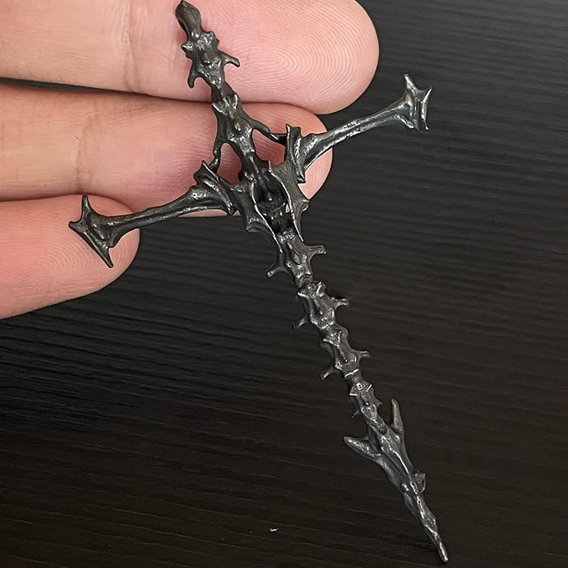 Diablo Skull Skeleton Cross Pendant Necklace Vintage Men's Jewelry