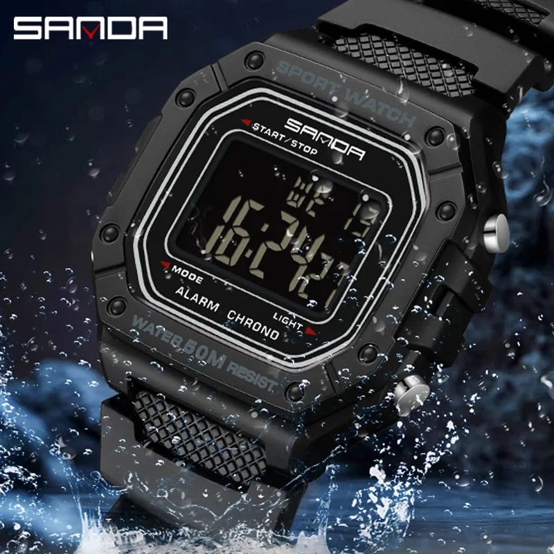 Digital Sports Watch for Men Waterproof Shockproof Military Style Stopwatch