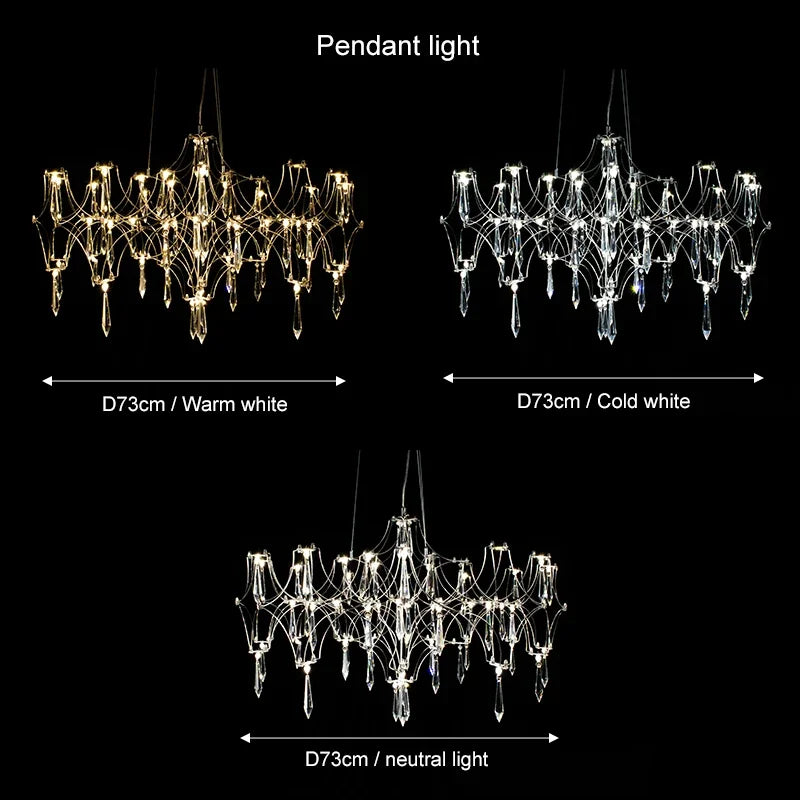 Modern Crystal LED Chandelier for Living Room Dining Bedroom Gold Finish