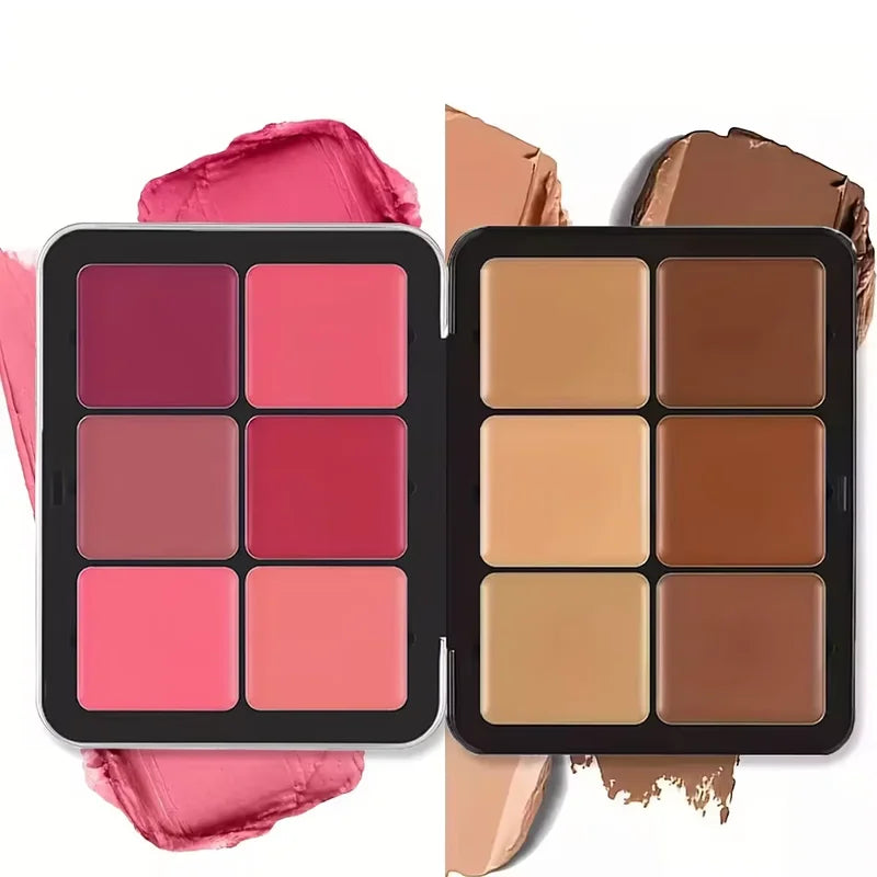 12-Color Concealer Blush Cream Matte Highlight Contour Makeup Palette All-in-One