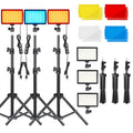 RGB LED Photography Video Light Panel Kit with Tripod Stand for Studio and Streaming