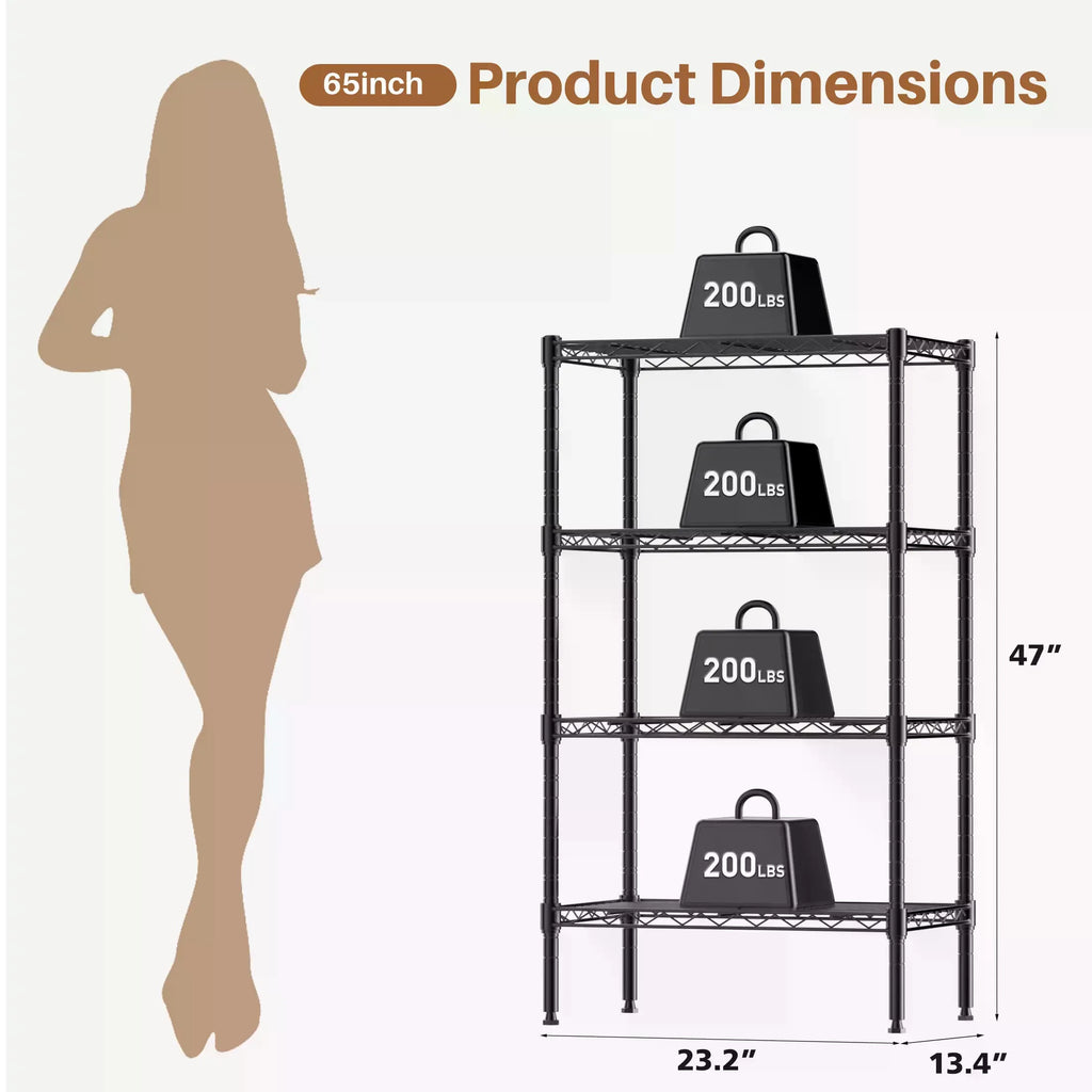 Heavy Duty Metal Storage Shelving Unit - Adjustable Wire Racks for Kitchen, Garage, Closet, Pantry