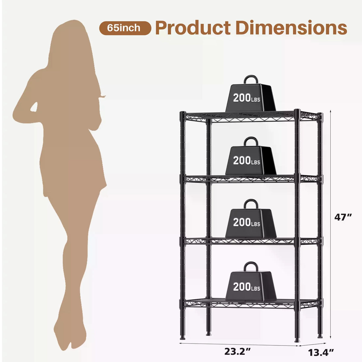 Heavy Duty Metal Storage Shelving Unit - Adjustable Wire Racks for Kitchen, Garage, Closet, Pantry