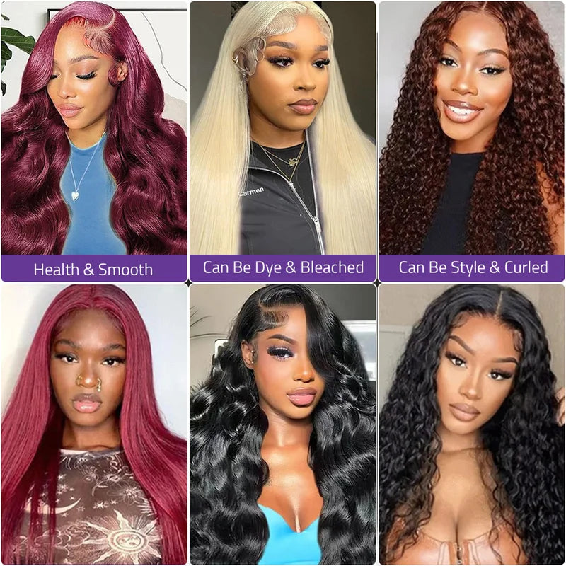 Human Hair Wig 13x4 13x6 HD Transparent Lace Front Wigs Pre-Plucked 200-220 Density