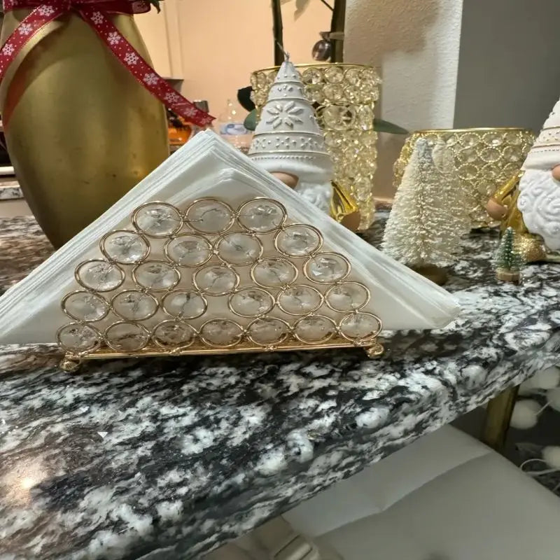 Elegant Nordic Paper Napkin Rack with Metal Finish for Kitchen & Restaurant