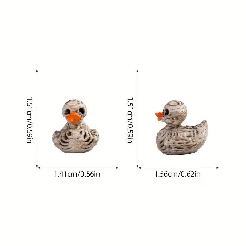 Gothic Skull Duck Resin Figurines Set for Halloween and Home Decor - 20 Pack