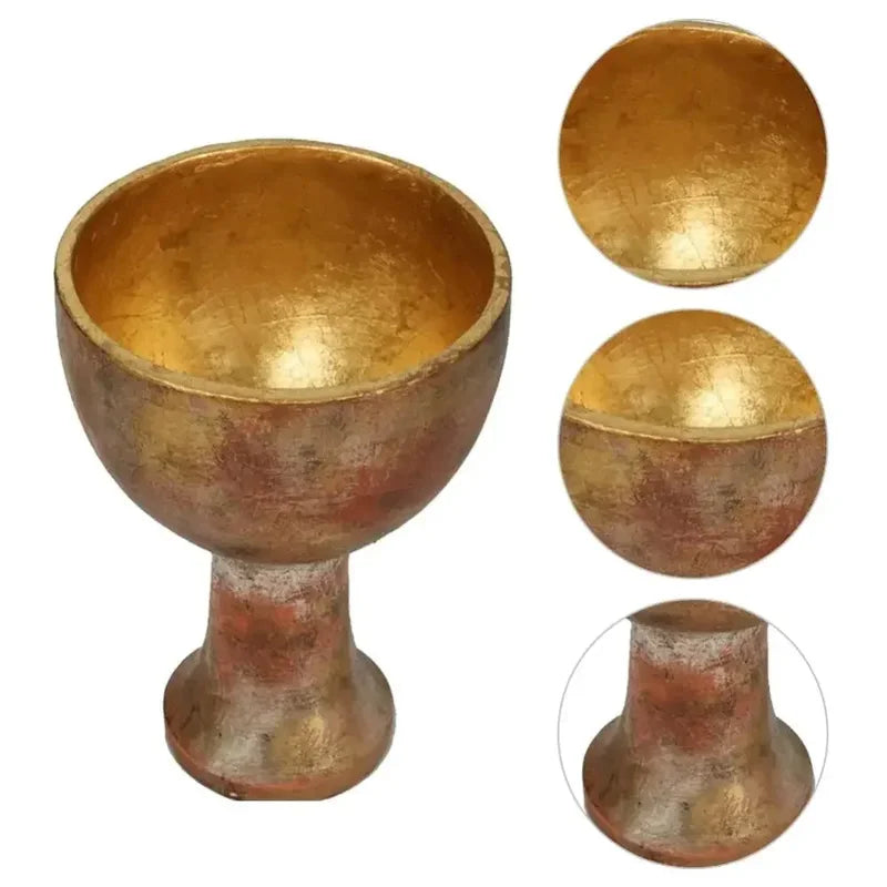 Holy Grail Cup Prop - Vintage Resin Trophy for Halloween Cosplay & Collecting