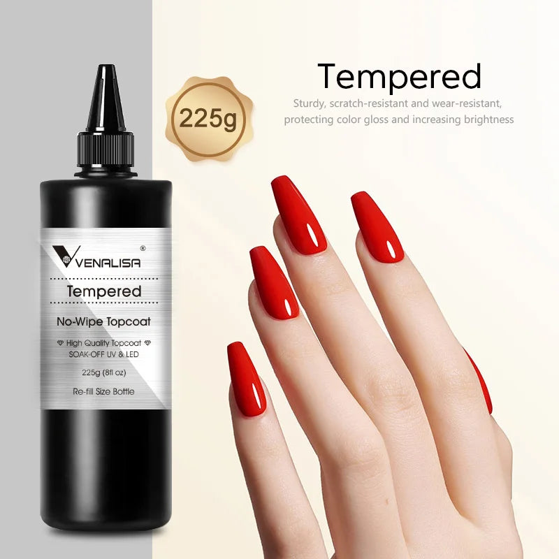 Diamond Long Wear Gel Top Coat 30/60ml Nail Refill & Glossy Finish - Anti Yellowing
