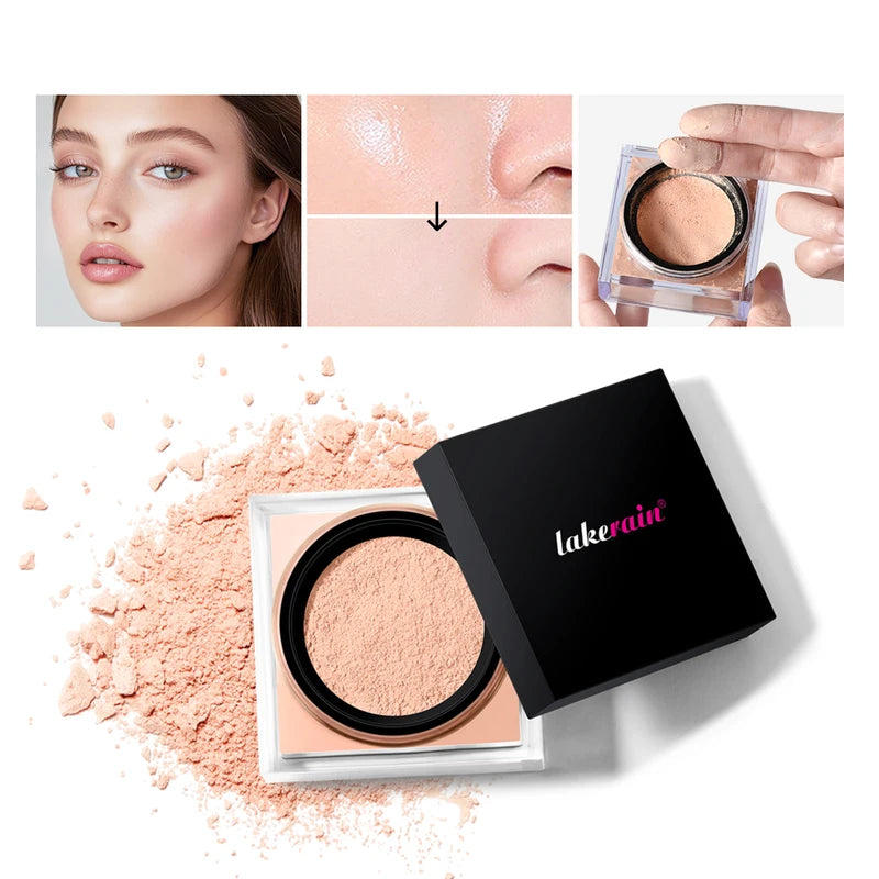 Long Lasting Waterproof Loose Setting Powder - Oil Control & Brightening Face Makeup