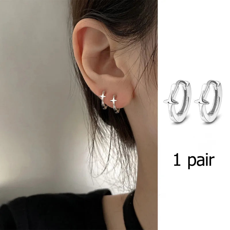 Sterling Silver Geometric Stud Earrings for Women - Versatile Jewelry Gift