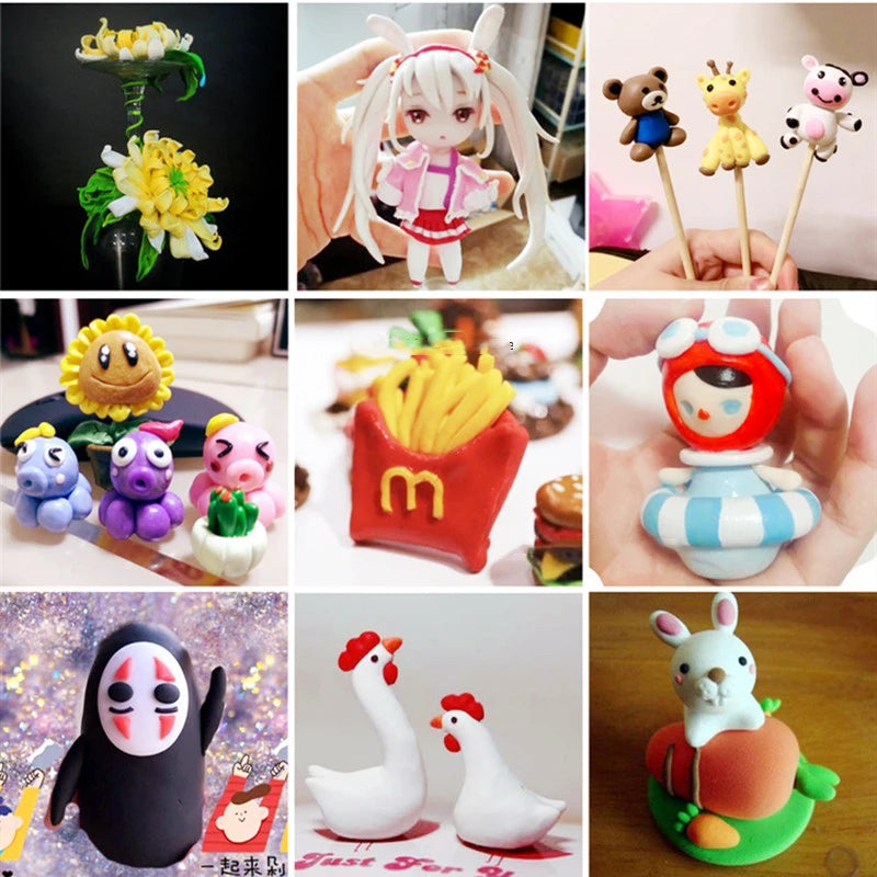 Polymer Clay for Doll Making 500g Soft Sculpting Material Multi-Color DIY Craft