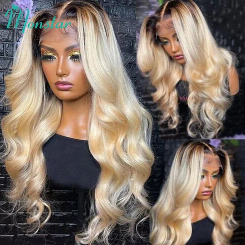 Full Lace Human Hair Wigs for Women - Brazilian Straight & Ombre Blonde Options