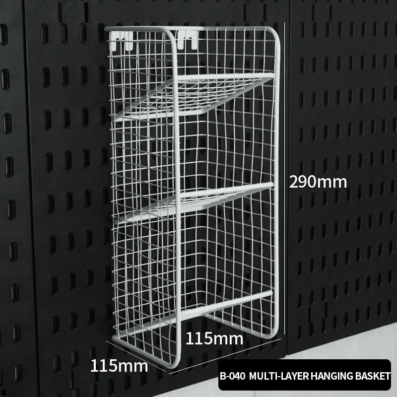 Pegboard Wall Organizer with Shelves for Office & Study Room - Tool-Free, Scratch-Resistant, Easy to Install