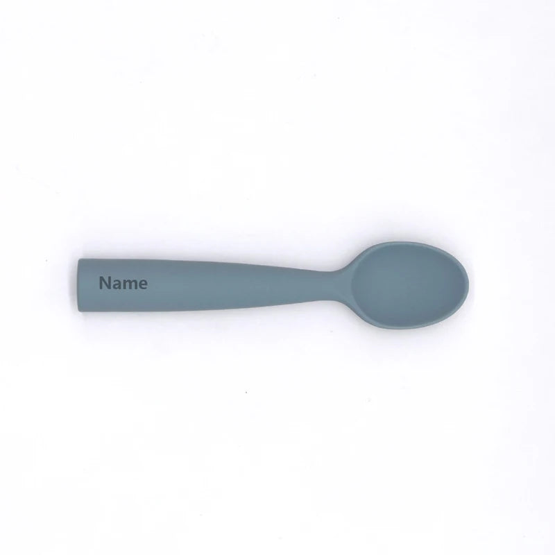 Personalized Silicone Baby Spoon - Soft Childrens Feeding Utensil with Custom Name