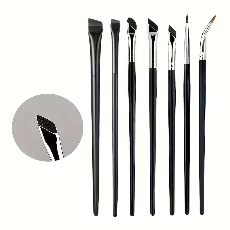 7-Piece Eye Makeup Brush Set with Ultra-Thin Eyeliner & Eyebrow Brushes