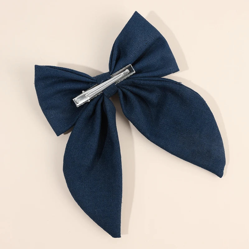 Floral Embroidered Bow Hair Clips Set for Girls and Women - Handmade Hair Accessories