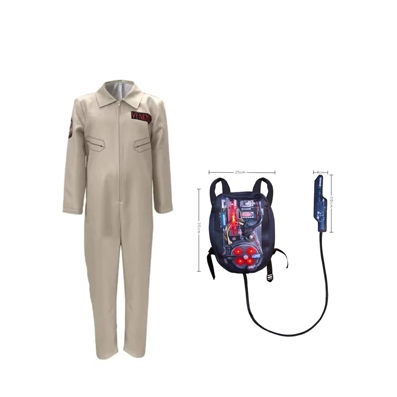 Kids Ghostbusters Cosplay Costume with Backpack - Christmas Party Gift