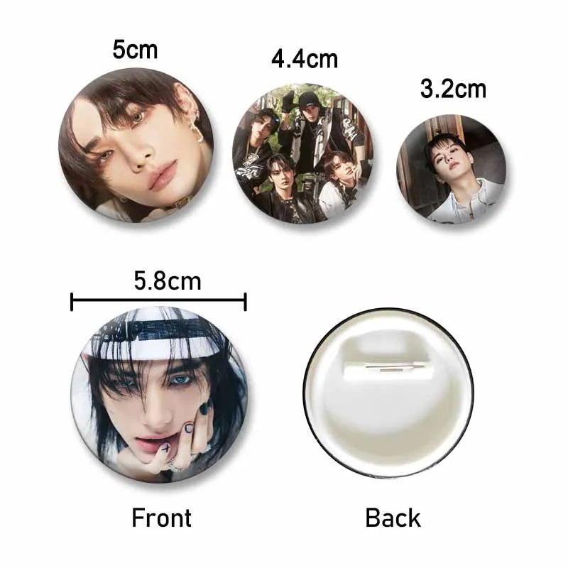 Kpop Boys Band Coin Badge Lapel Pin Jewelry for Fans - Multiple Colors & Sizes