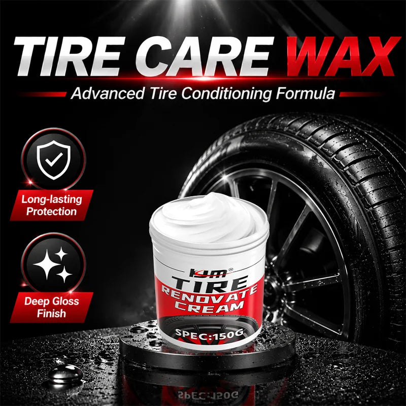 Car Tire Care Wax Protective Coating 150g Gloss Enhancer for All Vehicles
