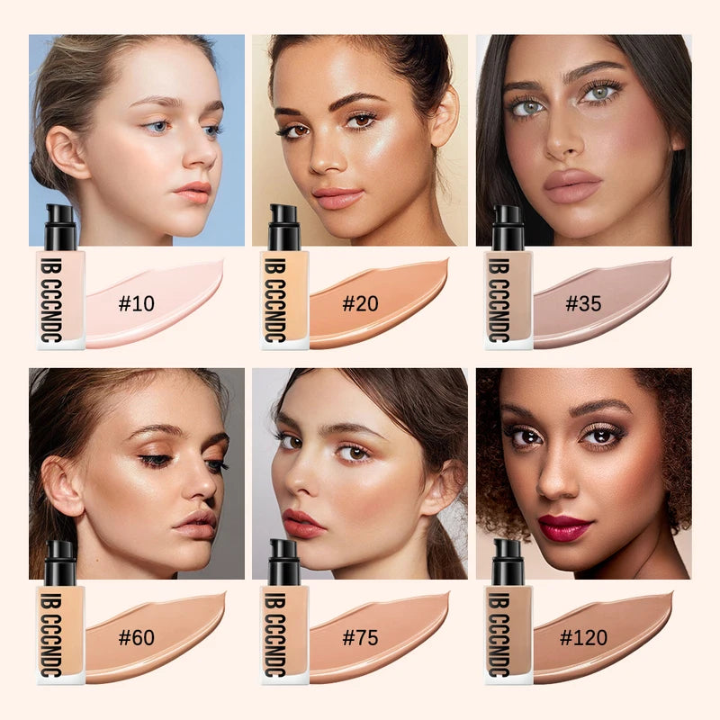 Liquid Foundation Concealer Matte Oil-Control Waterproof Face Makeup 30ML - Multiple Colors