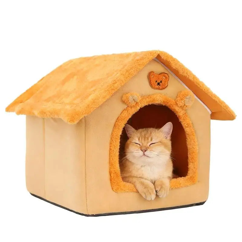 Warm Winter Pet House for Small Dogs and Cats - Washable & Detachable