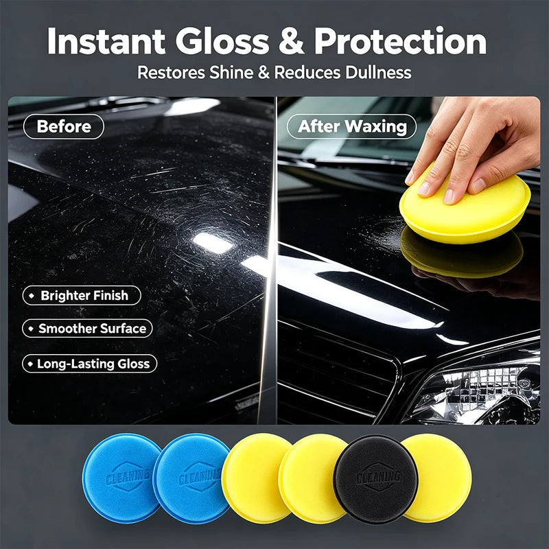 Car Wax Applicator Pads 6 Pack - High-Density Foam Polishing Sponges for Vehicle Detailing