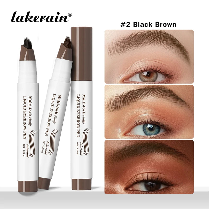 Multi-Fork Fluffy Liquid Eyebrow Pen Waterproof Long Lasting Natural Brow Makeup