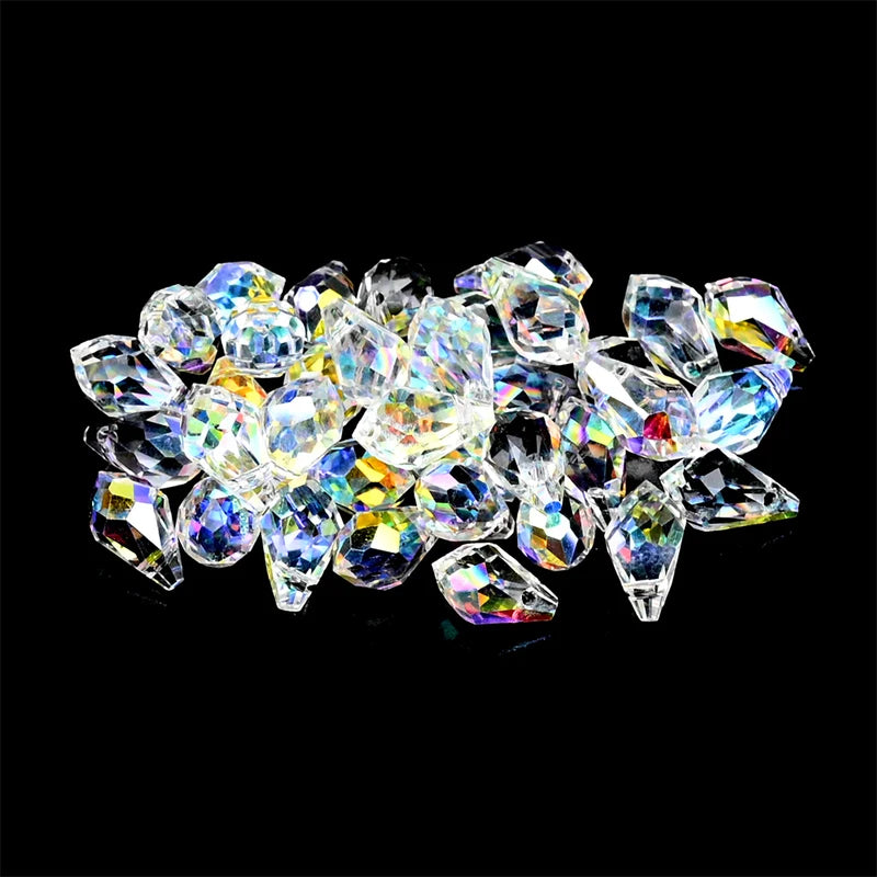 Glass Beads 5x8mm Tear Drop Shape Loose Spacer Beads for Jewelry Making - 30 pcs