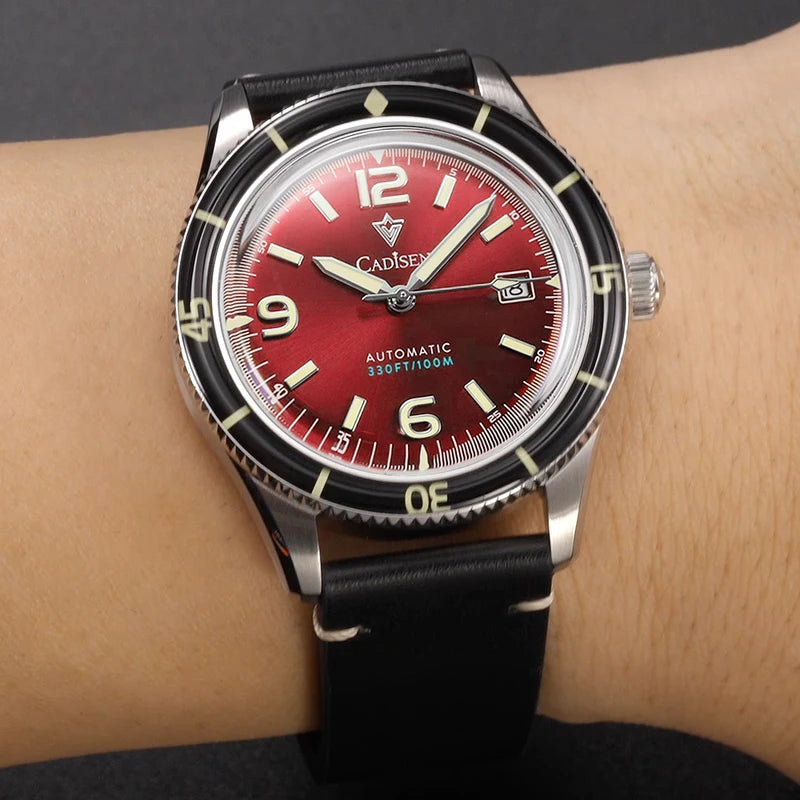 Men's Automatic Mechanical Wristwatch with Luminous Hands Water-Resistant 40mm Case