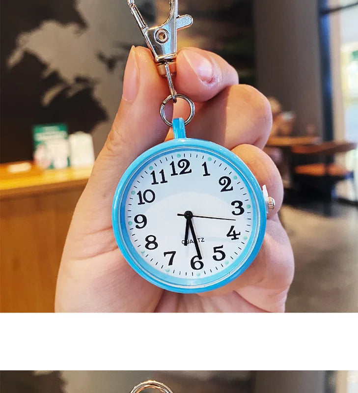 Miniature Quartz Pocket Watch with Keyring for Nurses, Doctors & Kids