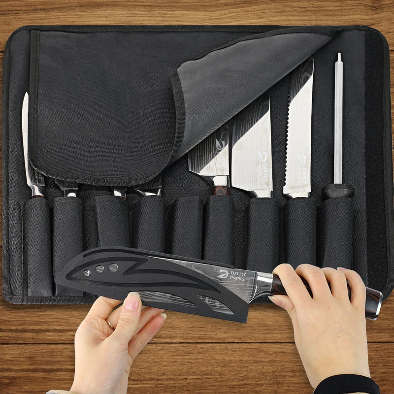 Kitchen Knife Set 7-Piece Stainless Steel Chef, Santoku, Cleaver & Utility Knives