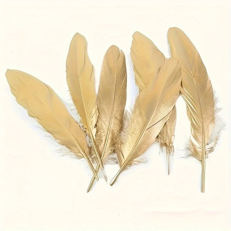Golden Goose Feathers for Crafts & Decorations 15-20cm - 50/100pcs