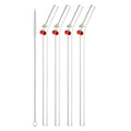 Reusable Glass Straw with Bow Design & Cleaning Brush - Set of 7 for Coffee, Smoothies, Drinks