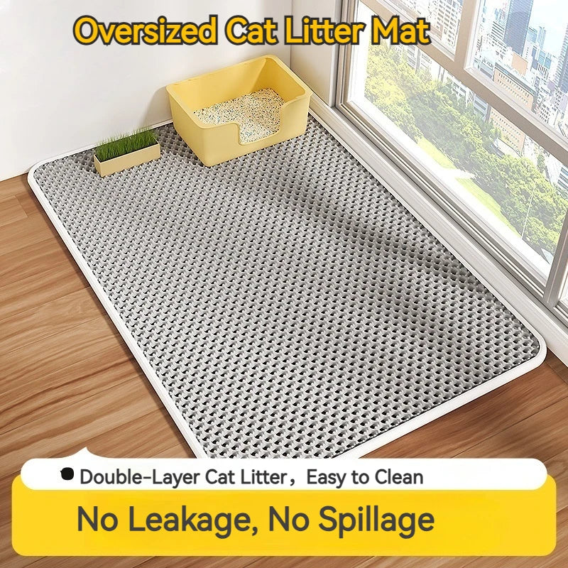 Cat Litter Mat Double Layer Anti-Scatter Trapping Pad Floor Protector