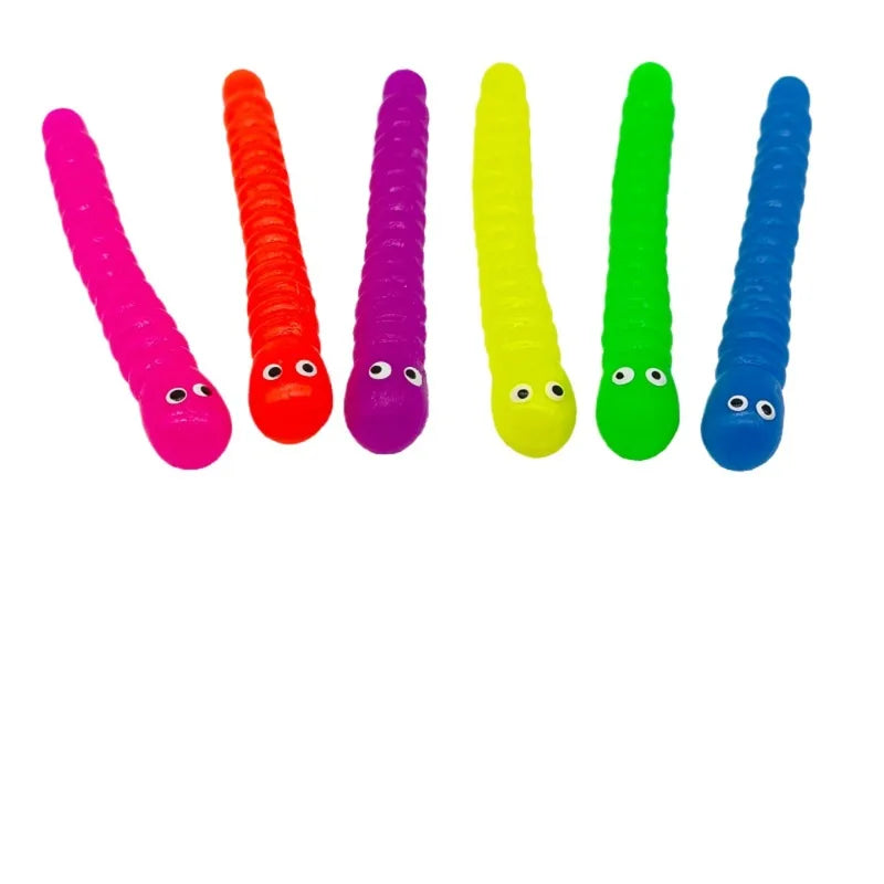 Mini Colorful Soft Caterpillar Party Favors - Kids Birthday & Halloween Supplies, 12 or 24 Pieces