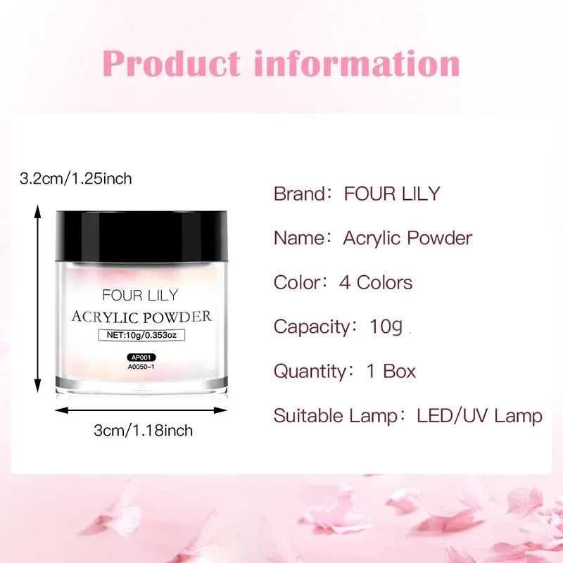 Acrylic Nail Kit with Powder & Liquid Set for Extension & Carving - Multiple Colors