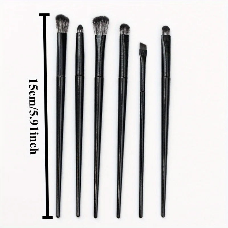 6Pcs Eye Makeup Brush Set - Soft Eyeshadow & Eyeliner Blending Brushes