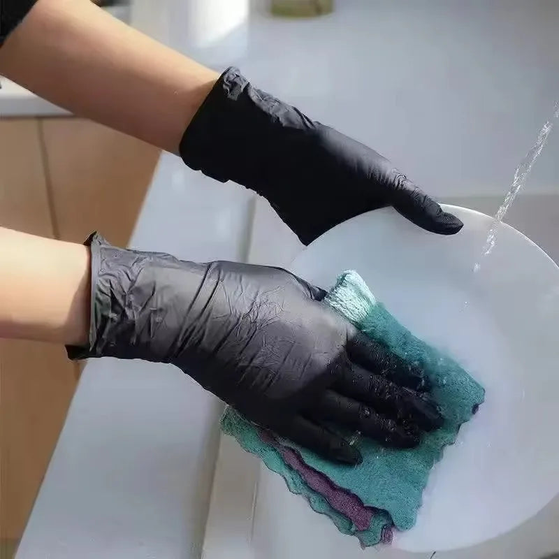 Disposable Nitrile Gloves Pack - Household Cleaning, Hairdressing, Manicure, Kitchen Use