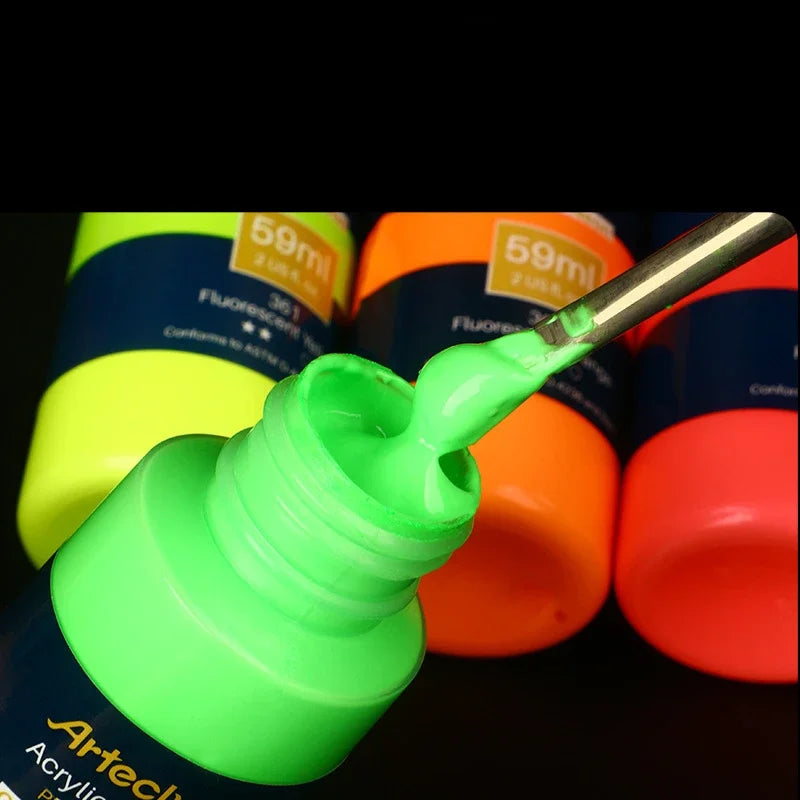 Luminescent Acrylic Paint Set 58ml Multi-Color for Ceramic Glass Fabric DIY Art