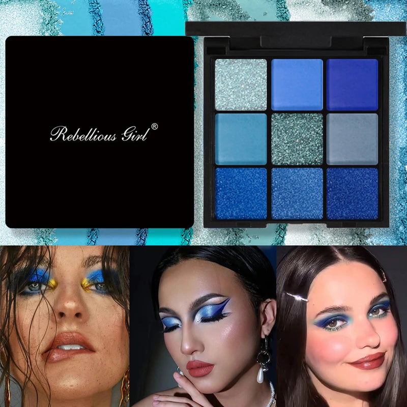9-Color Matte Glitter Eyeshadow Palette - Waterproof Natural Finish for Festival & Party Makeup