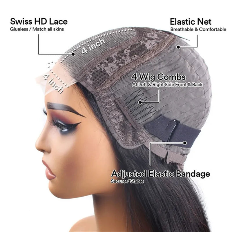 Glueless Bob Wigs Human Hair Short Body Wave Lace Front Wigs for Women