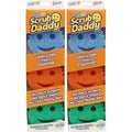 6-Pack Temperature-Sensing Dual-Sided Kitchen Scrub Sponges for Dish & Surface Cleaning