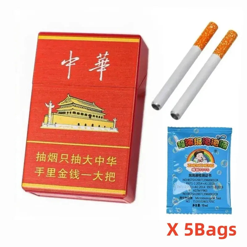 Funny Creative Toy Cigarette Case Bubble Liquid Smoke Prop Portable Novelty Accessory